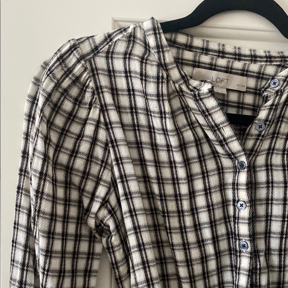 LOFT Plaid dress with Belt